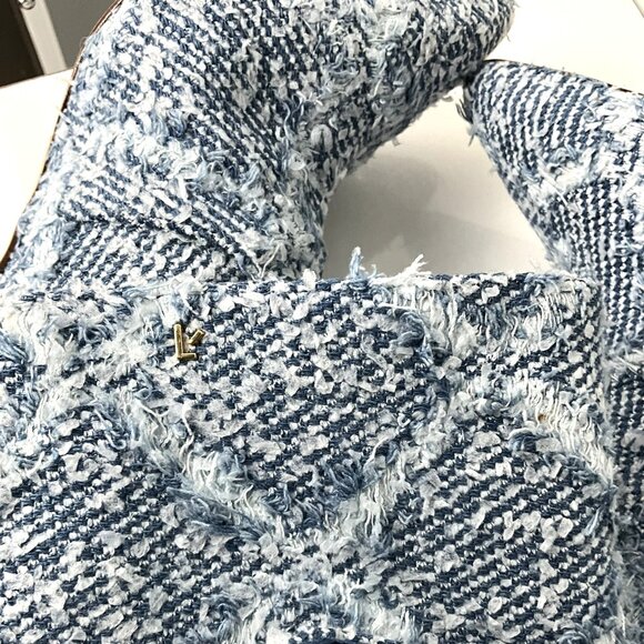 Larroude Kate Slouch Fringe Denim Knee - High Boots Size 9 Handmade in Brazil - Picture 2 of 12